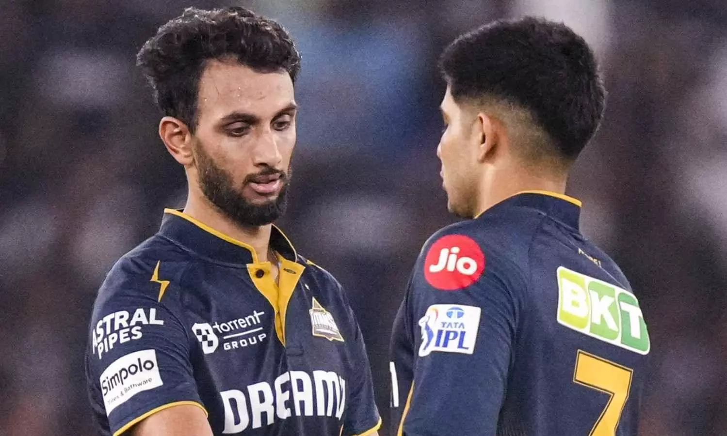Prasidh Krishna (left) with GT captain Shubman Gill Prasidh Krishna (left) with GT captain Shubman Gill