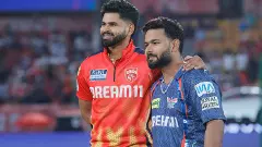 PBKS captain Shreyas Iyer (left) and LSG skipper Rishabh Pant