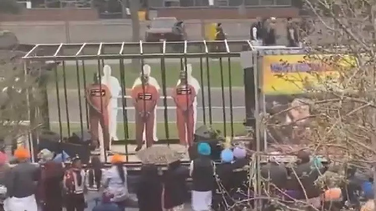 Canada: Caged effigies of PM Modi, Shah at Khalistan supporters anti-Hindu rally