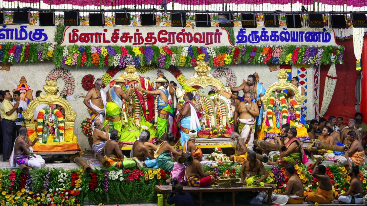 Chithirai festival at the Meenakshi temple in Madurai