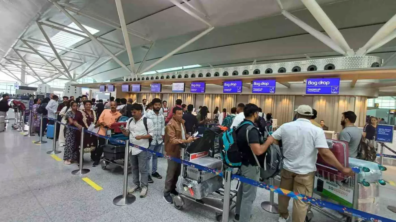 Passengers at Delhi airport