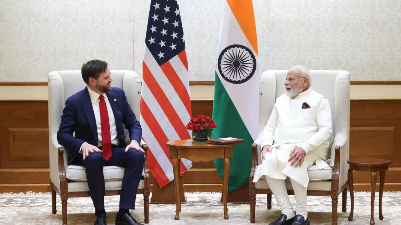US Vice President JD Vance with PM Narendra Modi