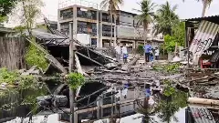 The chemical-water flood, created by the burst tank, flooded several homes, with residents hospitalized for vomiting and dizziness. Image: PTI