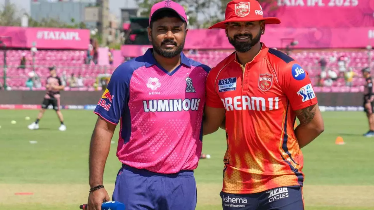 RR captain Sanju Samson (left) and PBKS skipper Shreyas Iyer