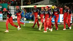 RCB players during an IPL 2025 match