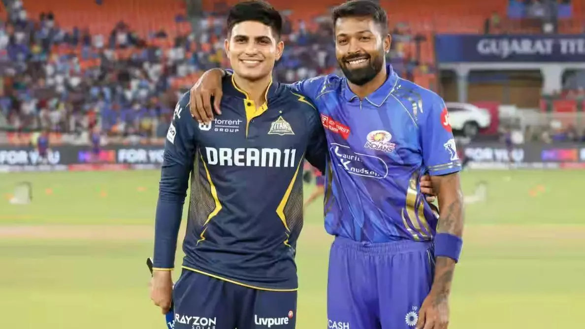 GT captain Shubman Gill and MI skipper Hardik Pandya
