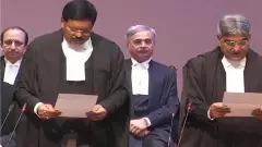 CJI BR Gavai (left), Justice Vijay Bishnoi (right)
