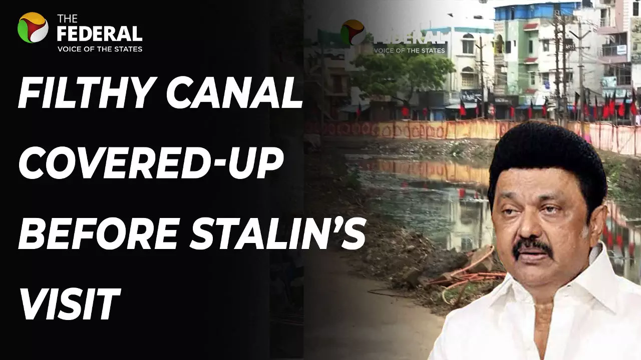 Filthy Canal Covered up before CM visit