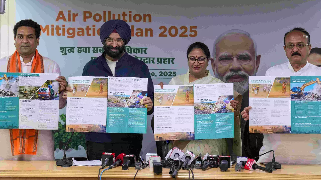 Delhi Chief Minister Rekha Gupta (second from left)