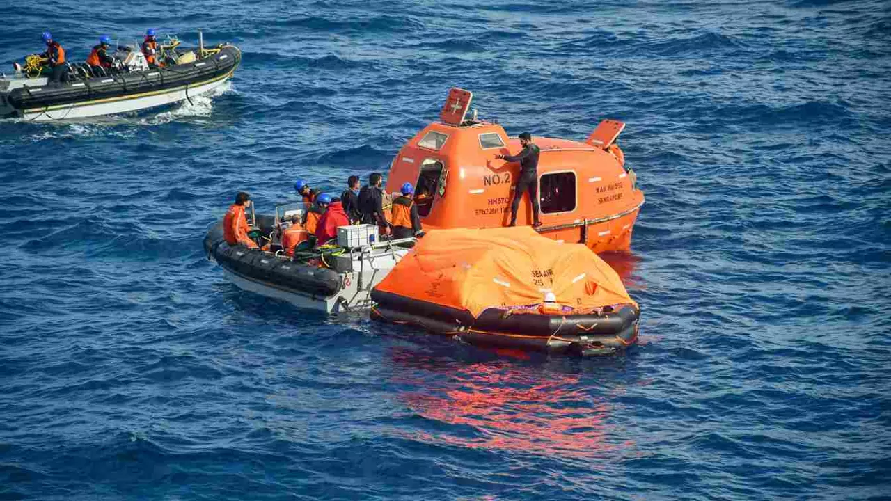 18 rescued from blaze-hit container ship brought to Mangaluru;  two critical