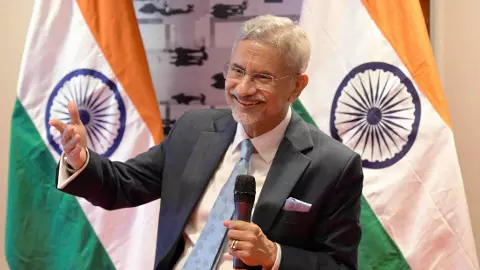 External Affairs Minister S. Jaishankar during an interaction with members of the Indian community in Belgium and Luxembourg