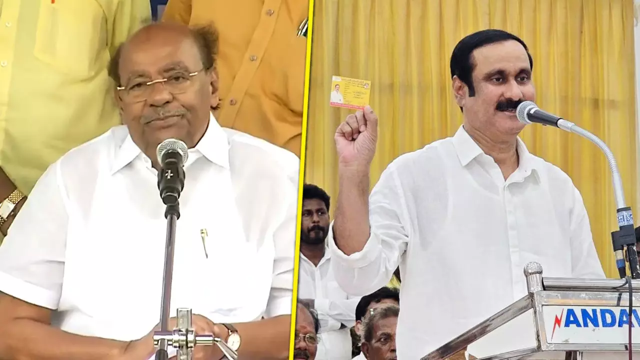 PMK founder Dr S. Ramadoss (Left) and Dr. Anbumani Ramadoss