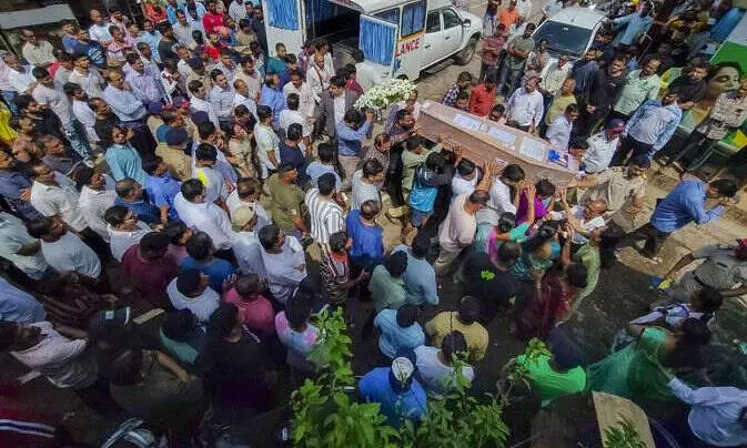 mortal remains of Maithili Patil, crew member of AI flight that crashed in Ahmedabad mortal remains of Maithili Patil, crew member of AI flight that crashed in Ahmedabad