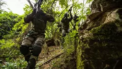 Military unit on training class