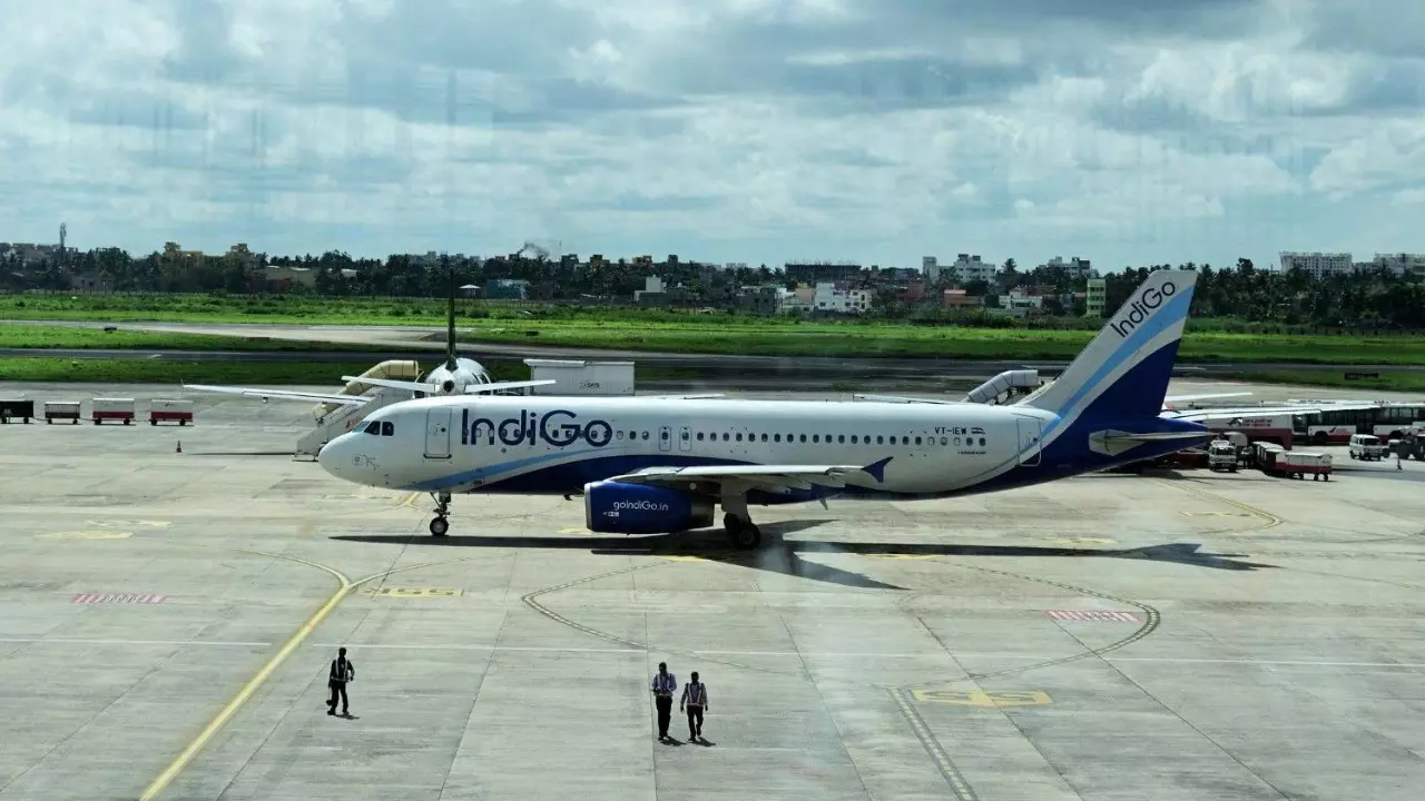 A passenger airplane of Indigo A passenger airplane of Indigo