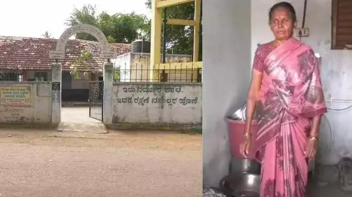 Dalit cook at school in Homma village, Chamarajanagar taluk
