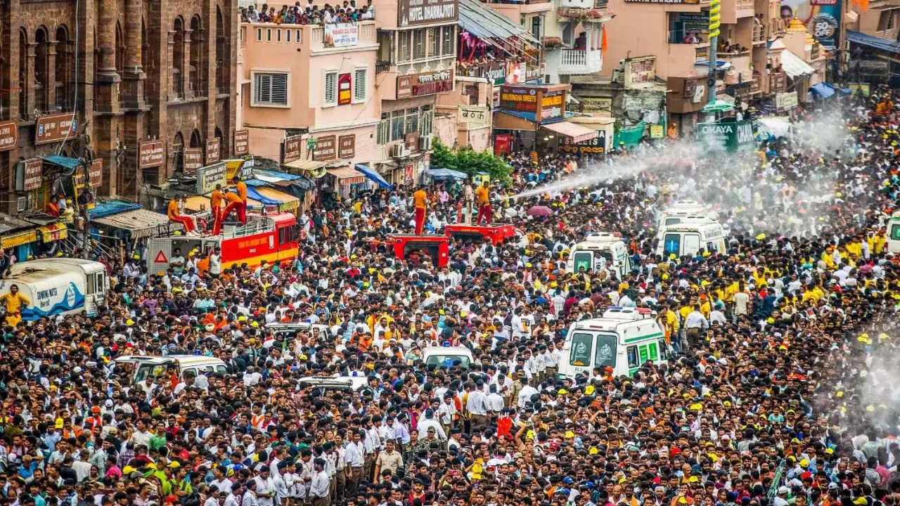 Rath Yatra festival celebration at the Jagannath Temple in Puri