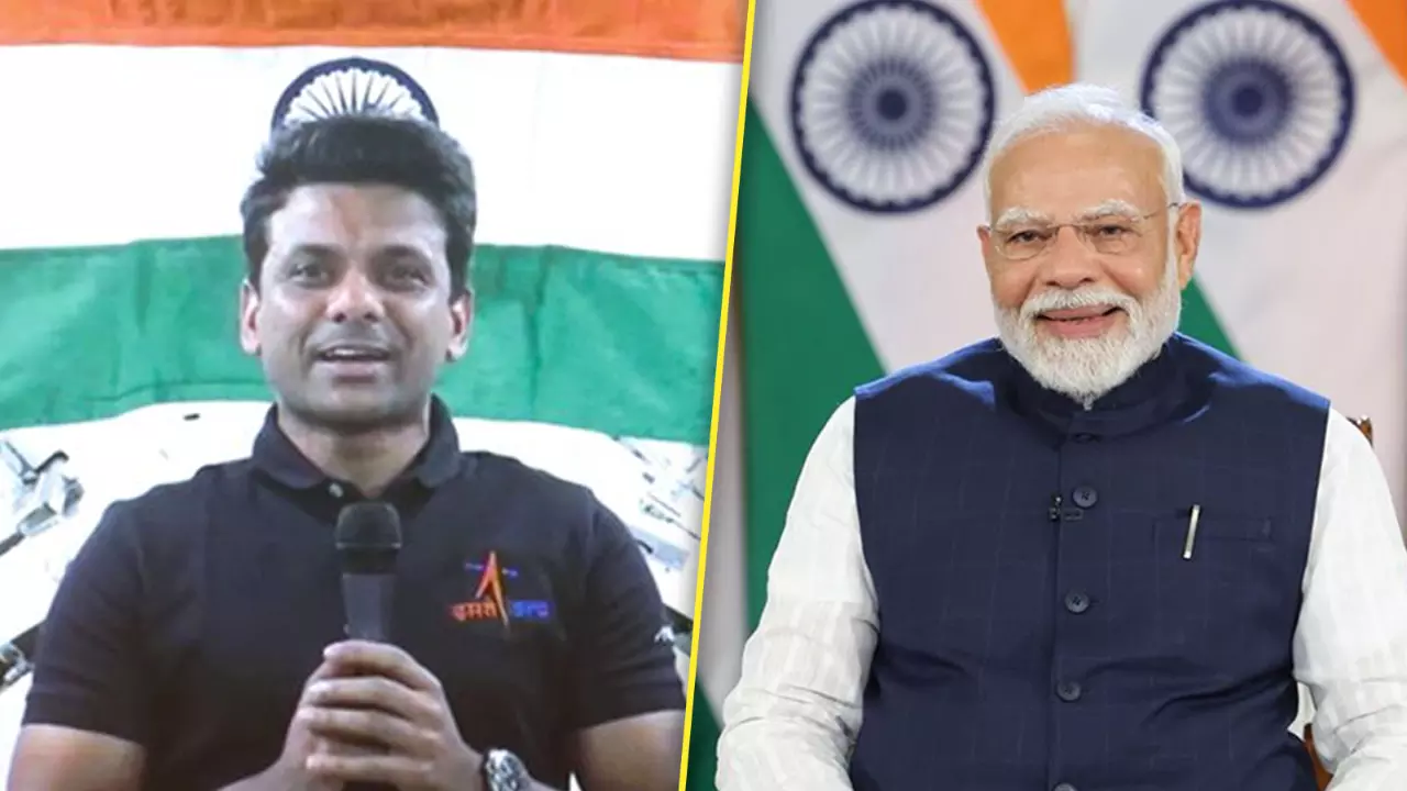 Prime Minister Narendra Modi speaks to Shubhanshu Shukla