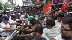 BJP holds a protest rally in Kolkata over the alleged gangrape of a law student