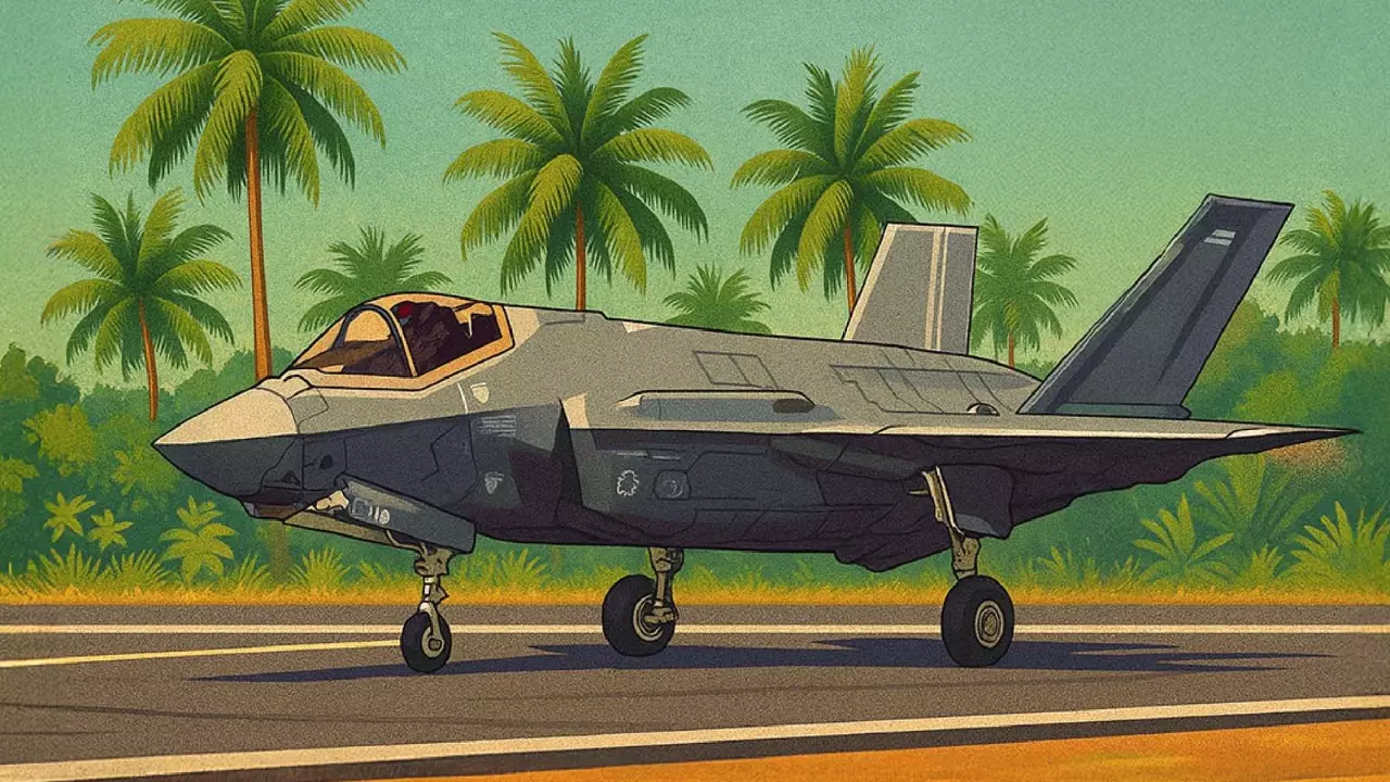 UKs F-35B as depicted in Kerala Tourisms X post