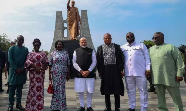 PM Modi leaves for Trinidad and Tobago after concluding two-day visit to Ghana PM Modi leaves for Trinidad and Tobago after concluding two-day visit to Ghana