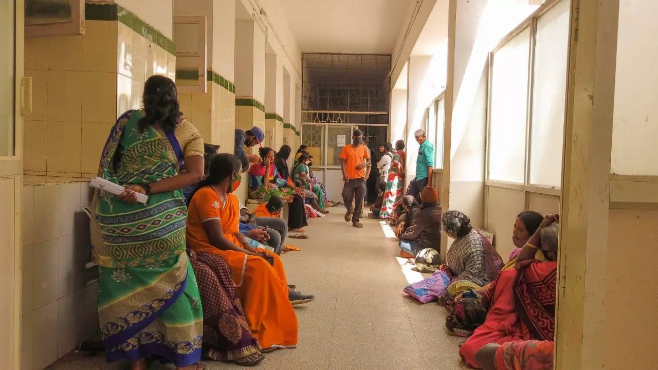 General hospital premises where patients are seen waiting for their Medical Examination