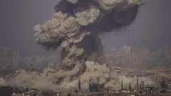 Smoke rises to the sky following an Israeli army bombardment in the northern Gaza Strip