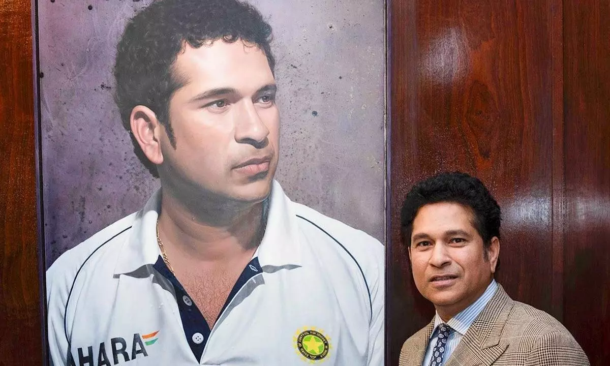 Sachin Tendulkar portrait at Lord Sachin Tendulkar portrait at Lord