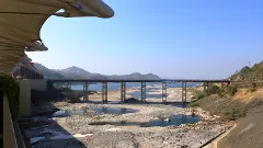 Panoramic landscape view of beautiful river Narmada