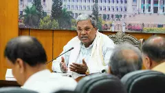 Karnataka Chief Minister Siddaramaiah chairs an official meeting