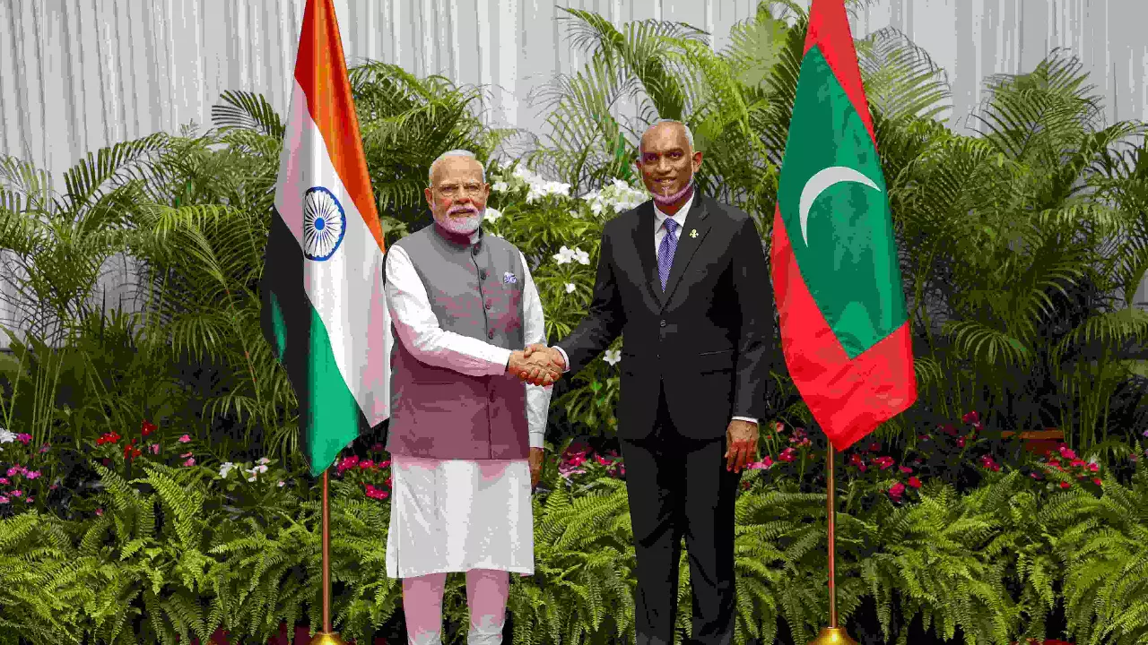 Prime Minister Narendra Modi and Maldivian President Mohamed Muizzu Prime Minister Narendra Modi and Maldivian President Mohamed Muizzu