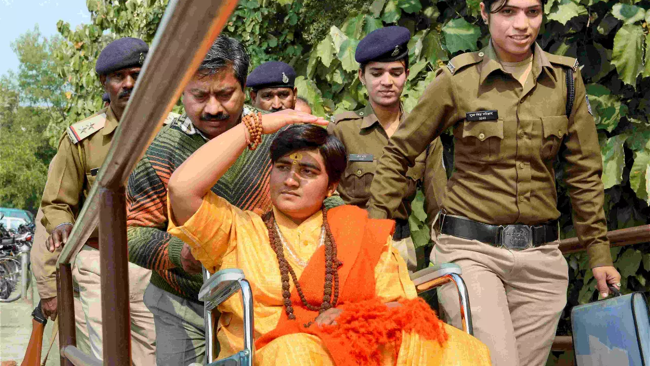 Malegaon blast accused Sadhvi Pragya Thakur before being produced in the court in February 02, 2013 Malegaon blast accused Sadhvi Pragya Thakur before being produced in the court in February 02, 2013