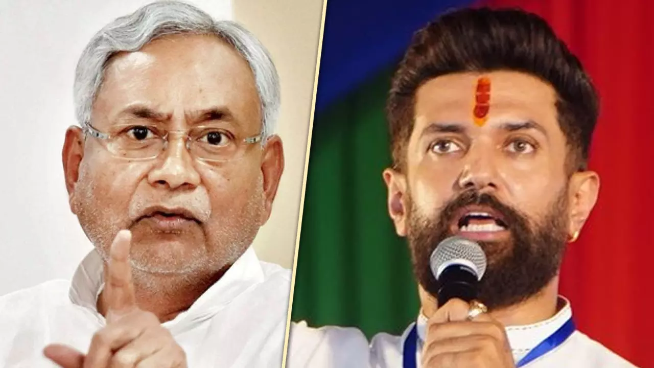 Nitish Kumar and Chirag Paswan Nitish Kumar and Chirag Paswan