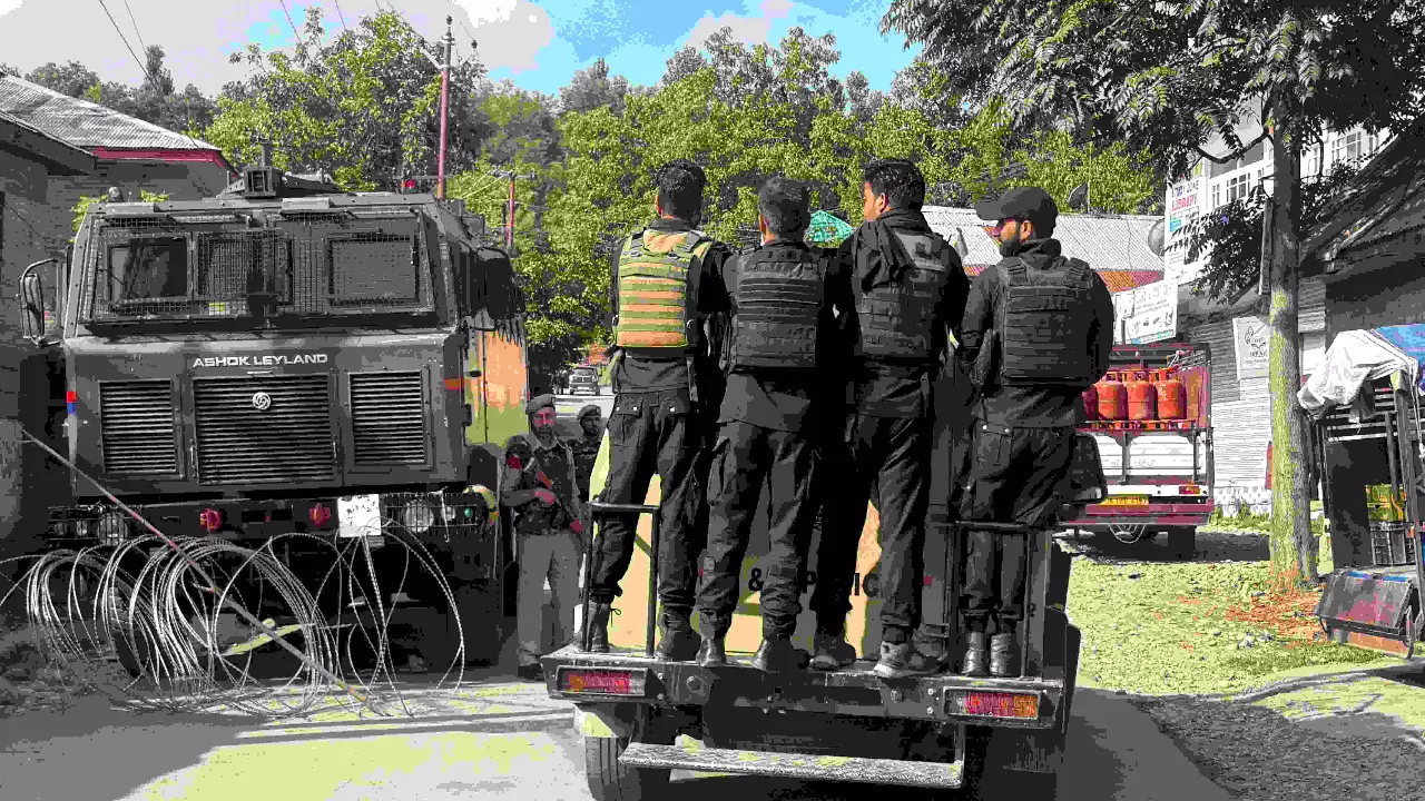 Security personnel during the ninth day of one of the longest anti-terror operations in the valley, in Kulgam Security personnel during the ninth day of one of the longest anti-terror operations in the valley, in Kulgam