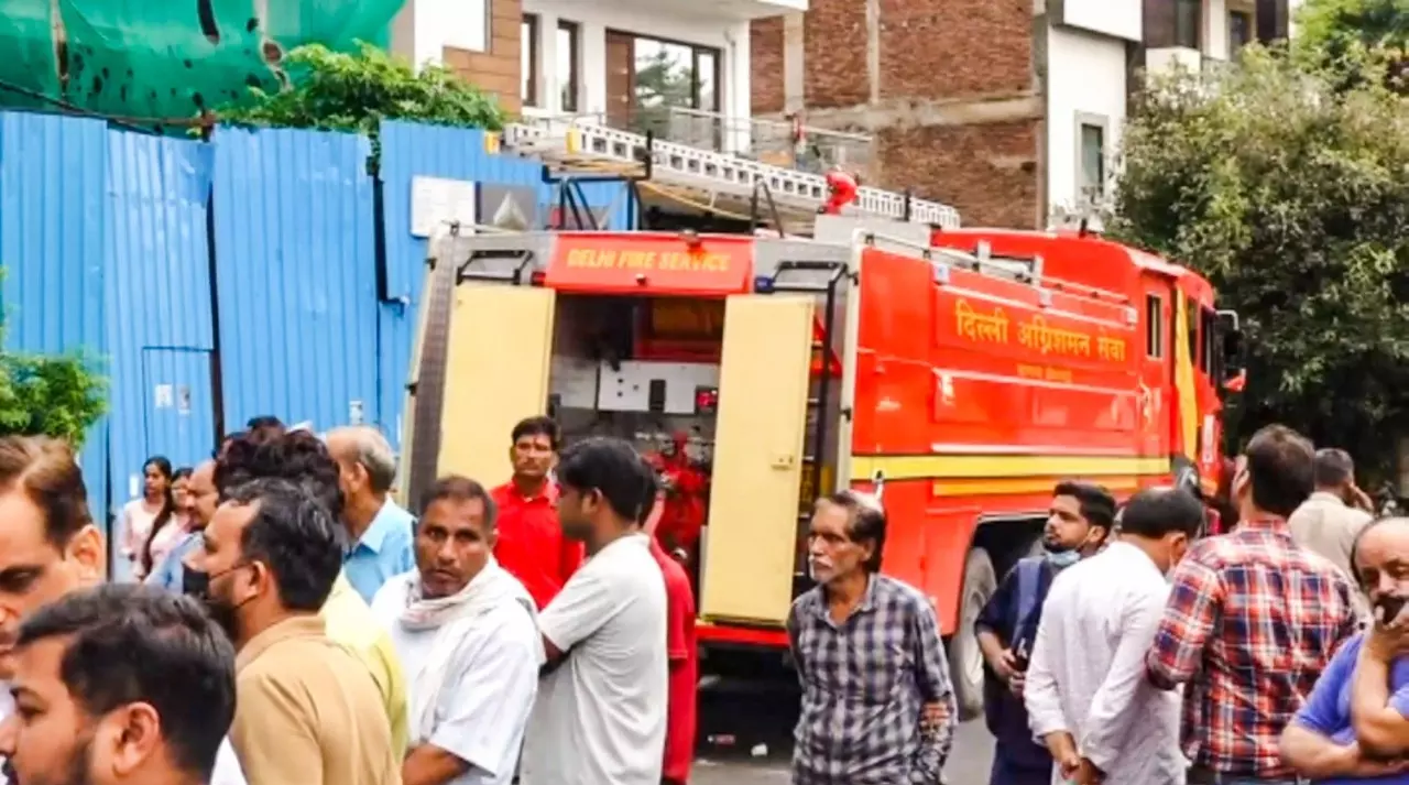 Firemen outside the Kosmos Superspciality Hospital at Anand Bihar area of New Delhi, where a fire broke out, on Saturday, August 9, 2025. (Photo: PTI) Firemen outside the Kosmos Superspciality Hospital at Anand Bihar area of New Delhi, where a fire broke out, on Saturday, August 9, 2025. (Photo: PTI)