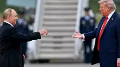 **EDS: THIRD PARTY IMAGE** In this image posted by @mfa_russia via X on Aug. 16, 2025, US President Donald Trump and Russian President Vladimir Putin before their meeting, at Joint Base Elmendorf-Richardson, in Anchorage, Alaska. (@mfa_russia on X via PTI Photo) (PTI08_16_2025_000206B)