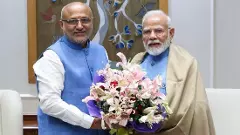 Maharashtra Governor C P Radhakrishnan with PM Narendra Modi