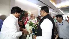 Opposition MPs receive  Justice B. Sudershan Reddy in New Delhi on Tuesday, August 19, 2025.