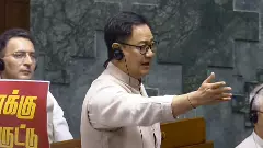 Union Minister Kiren Rijiju speaks in the Lok Sabha