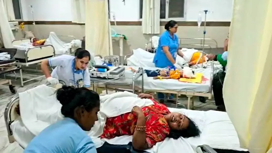 Injured people receive treatment at a hospital after a truck allegedly rammed into a tractor-trolley carrying pilgrims in Uttar Pradesh Injured people receive treatment at a hospital after a truck allegedly rammed into a tractor-trolley carrying pilgrims in Uttar Pradesh