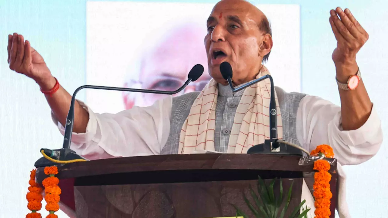 Defence Minister Rajnath Singh in Jodhpur