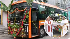 An electric bus which was donated by Chennai-based Switch Mobility Automotive Ltd to Tirumala Tirupati Devasthanams on September 3, 2025. (Photo: Instagram/non_resident_tirupatian)