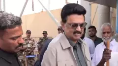 MK Stalin at Chennai airport