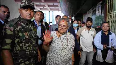 Prime Minister Sushila Karki arrives to meet the victims of the anti-government protests