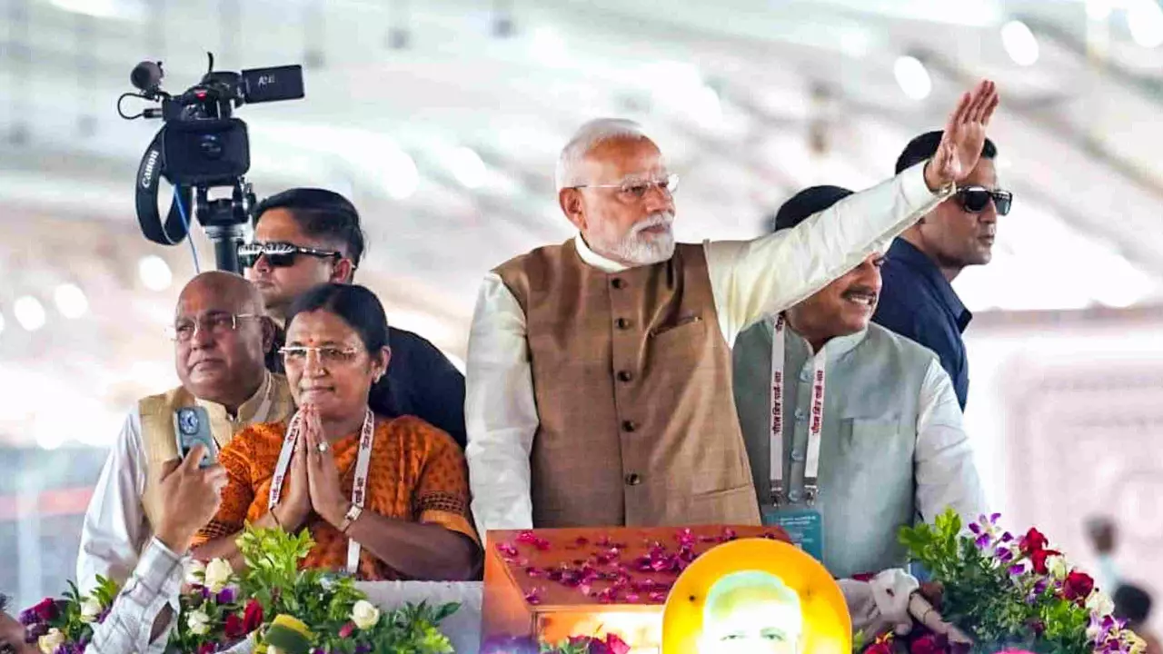 Prime Minister Narendra Modi in Dhar district, Madhya Pradesh Prime Minister Narendra Modi in Dhar district, Madhya Pradesh