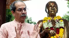 Uddhav Thackeray visits statue of late mother Meenatai Thackeray in Mumbai.