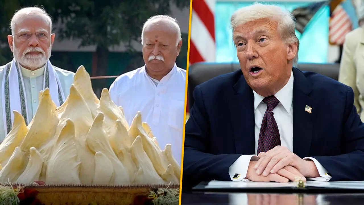 The Narendra Modi-Mohan Bhagwat team and Donald Trump The Narendra Modi-Mohan Bhagwat team and Donald Trump
