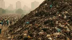 A garbage mound
