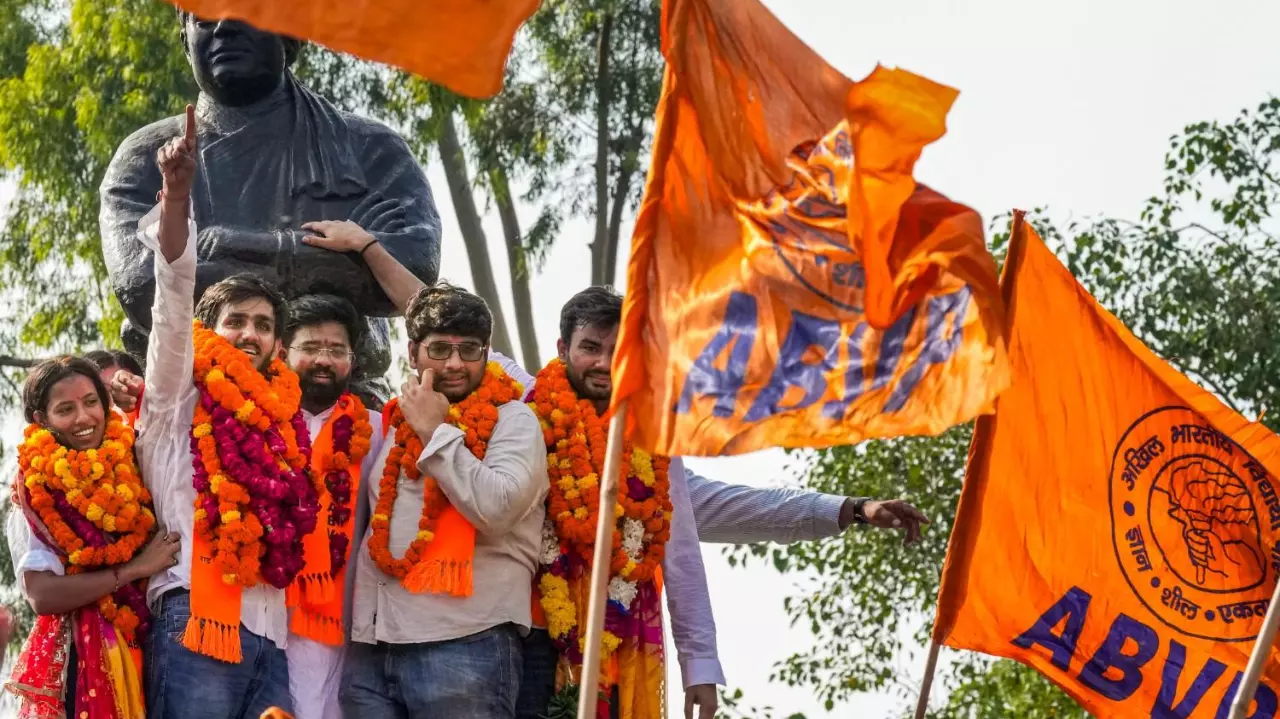 ABVP wins DUSU elections 2025 ABVP wins DUSU elections 2025