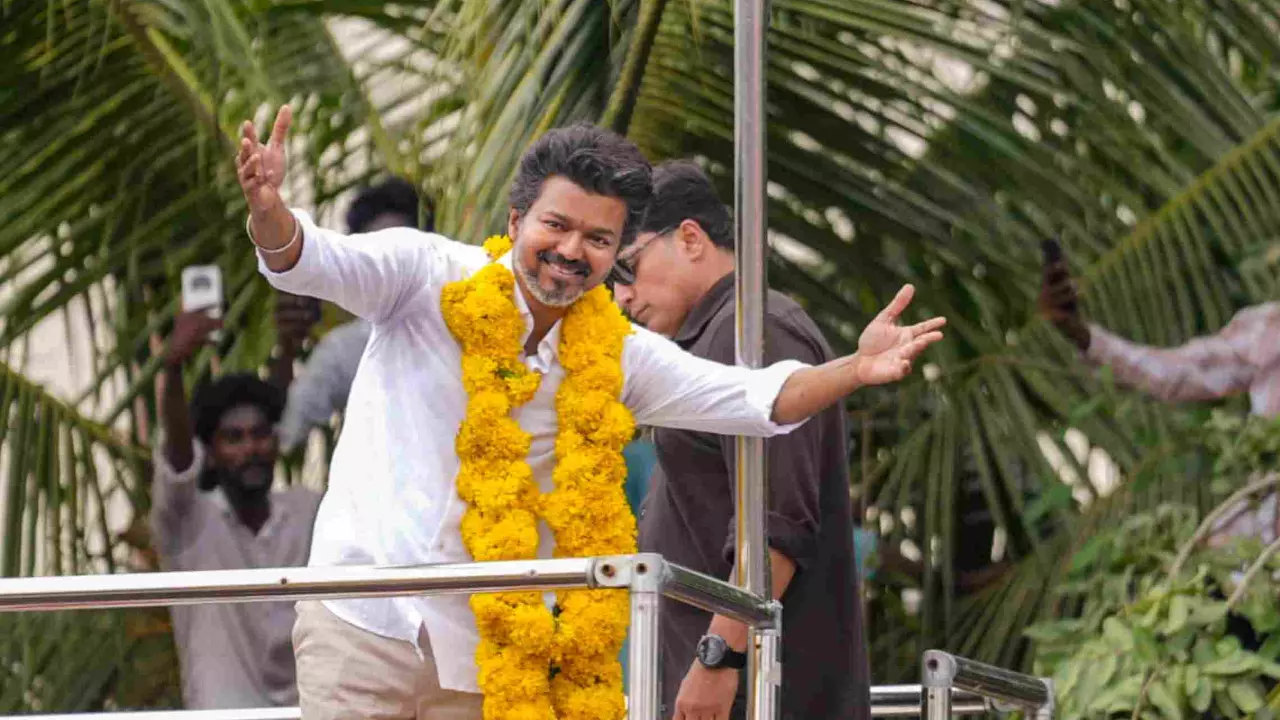 Vijay accuses DMK of throttling TVK rallies, questions Stalin’s foreign tours